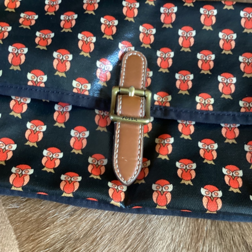 Fossil Coated Canvas Snap Closure Crossbody Handb… - image 6